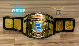 Intercontinental Block Heavyweight Championship Replica Belt BlackStrap Red Logo - Picture 1 of 5