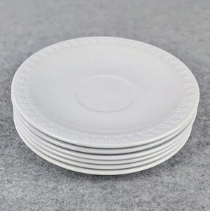 CENTURA by Corning Teacup Saucer Plates Set of 6 Embossed Tulips Sculptured Rim - Picture 1 of 8