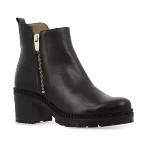WONDERS H-3924 Bootie In Black Vachetta Leather Womens Boots Size Eu 35 US 5 NEW - Picture 1 of 11