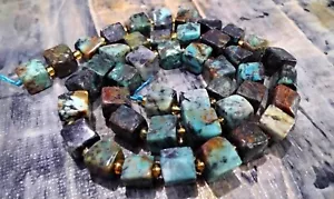 Natural African Turquoise Cube, 6-7.5x6-7.5x6-7.5mm, Approx 42pce. - Foto 1 di 5
