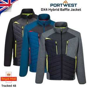 Portwest DX4 Hybrid Baffle Jacket Padded Insulated Stretch Fit Winter Coat DX471 - Picture 1 of 15