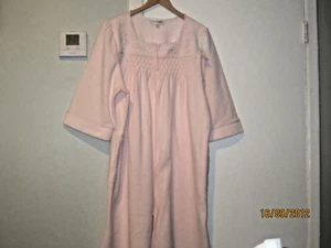 MISS ELAINE 3X PINK BATHROBE ZIP DOWN FRONT SHORT ROBE FLEECE LINED POCKETS - Picture 1 of 6