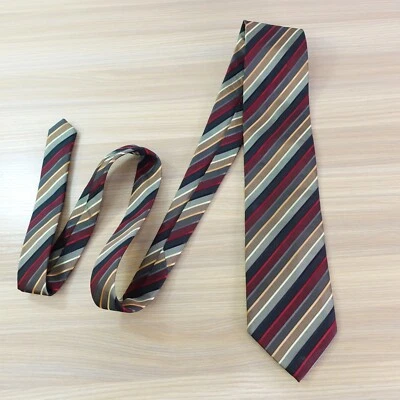 Corbata para el cuello DAVID TAYLOR para hombre roja negra a rayas Oxford Preppy Foto 1 de 4