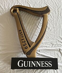 Rare Guinness Beer Harp Alcohol Display Sign Double Sided Huge 21"x35"x8" Euc