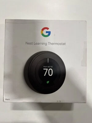 Nest 3rd Generation Learning Black Programmable Thermostat T3016US - Image 1 of 3