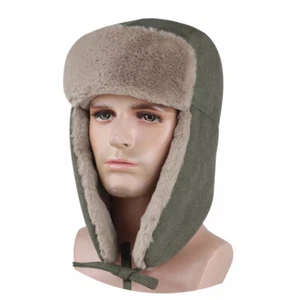 Winter Military Aviator Hat Warm Russian Ushanka Hats with Fur Ear Flaps Ski Cap - Picture 1 of 37