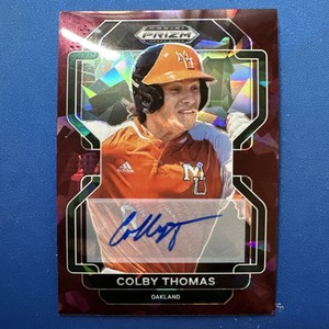 22 Panini Prizm Draft Picks Colby Thomas Burgandy Cracked Ice 12/12