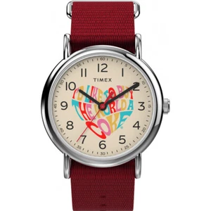 Timex Red Unisexs Analogue Watch Coca-cola X Weekender TW2V29900 - Picture 1 of 6