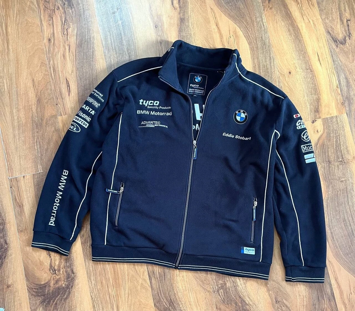 Vintage BMW Racing Full Zip Fleece Jacket Tyco Motorrad F1 Men's