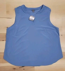 EDDIE BAUER Escape Lite Sun Protection UPF 50+ Blue Top Shirt Womens XXL 2XL NWT - Picture 1 of 9