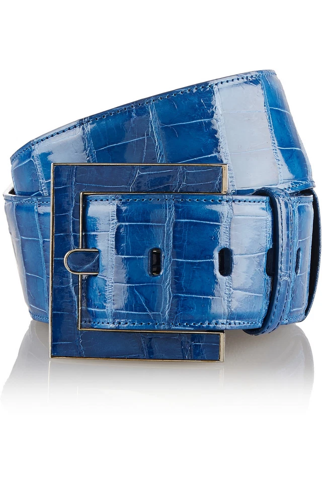 $1590 Nuevo Cinturón Oscar de la Renta Cocodrilo Cocodrilo Azul Pequeño S Mediano  Foto 1 de 1