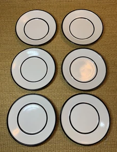 6 Bob Van Allen for Mikasa PERSPECTIVE JET BLACK 6.25” Bread & Butter Plates - Picture 1 of 11