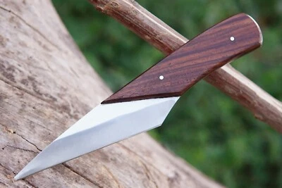 Handmade D2 Steel Blade, Wood Handle Kiridashi Knife, Survival Knife + sheath - Image 1 of 4