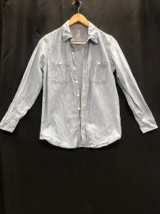 Gap Kids Boys Girls Size Shirt XL 12 Denim Chambray Button Down Blue Jean - Picture 1 of 12