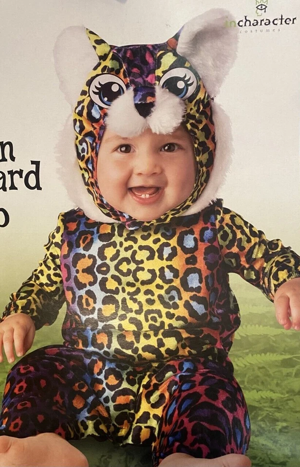 Neon Leopard Cub Rainbow Hooded Costume Baby Infant Size 6 - 12 Months New! - Image 1 of 1