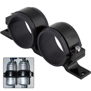 SCHWARZ Twin 60mm Kraftstoffpumpe Halterung Aluminium Billet Universal - Afbeelding 1 van 9