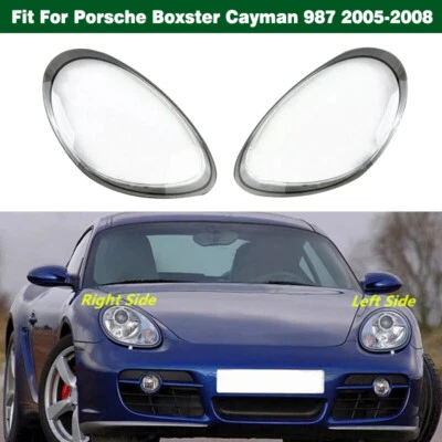 Cubierta de lente transparente para faros carcasa + pegamento para Porsche Boxster Cayman 987 2005-2008 Foto 1 de 4