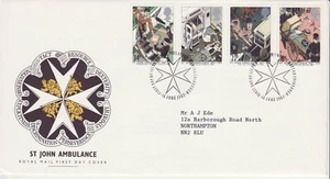 GB Stamps First Day Cover Centenary St.Johns Ambulance Brigade SHS Logo 1987 - Picture 1 of 1