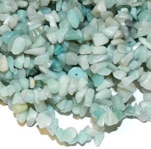 NG1340 Blau-Grün Amazonit Medium 8 mm - 9 mm Chip Natürliche Edelstein Perlen 36" - Bild 1 von 1