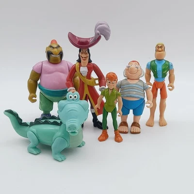 Lot x6 Figures Peter Pan Disney Heroes FAMOSA Spain 2004 Hook official pirates - Immagine 1 di 4