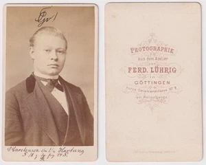 S. Carstensen - Student Studentica Göttingen Portrait CDV photo Foto 1874 - Picture 1 of 1