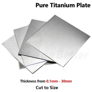 Pure Titanium Plate Ti Titan Sheet Foil Panel 0.1- 30mm Metalworking Cut to Size - Picture 1 of 14