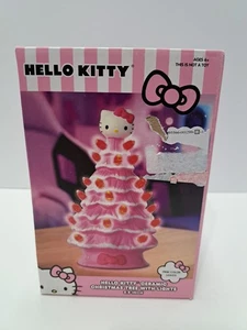 Hello Kitty Keramik rosa Weihnachtsbaum mit rosa Lichtern NEU. Super süß. 5,8" - Bild 1 von 11