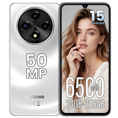 LAGENIO A12 Pro Android 15 Smartphone Dual SIM 50MP+8MP 24GB+256GB 6500mAh Handy - Bild 1 von 4