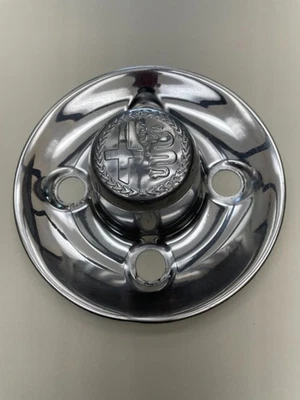 Rare Vintage Iconic Alfa Romeo Chrome Metal Sombrero Wheel Hub Cap x1 Excellent  - Image 1 of 4