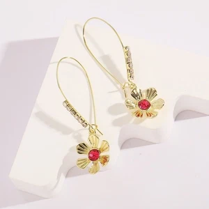 Fashion women Lady Flower Long Drop Earrings New - Picture 1 of 5