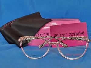 New Women's Betsey Johnson Eyeglass Frame The 411 Pink Plastic 53-17-140 - Picture 1 of 17
