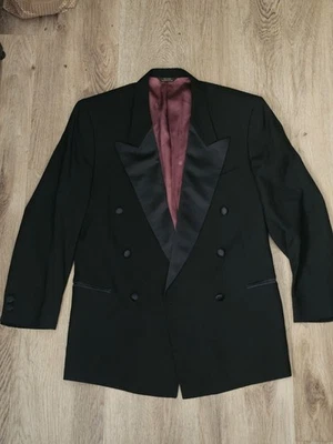 Chaqueta Esmoquin Vintage Botany 500 Lana Negra Para Hombre 42R Solapa Satinada Hecha en EE. UU. Foto 1 de 4
