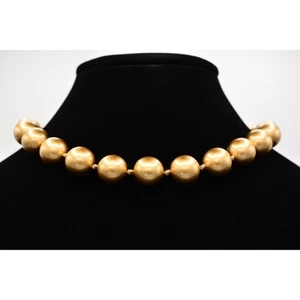 Carolee Collana Vintage Collare Perle Champagne Bronzo Grosso Firmato Anni 80 Bin5 - Foto 1 di 12