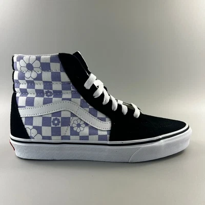 Vans Sk8-Hi Zapatos de Skate de caña alta a Cuadros Florales para Mujer Talla 8 Negros Púrpura NUEVO Foto 1 de 4