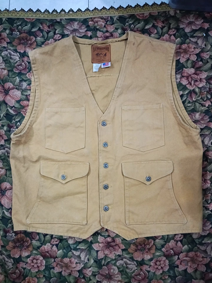 Schaefer Outfitter Canvas Vest Mens 2X-Large Western Ranch Made In USA Style 315 - Image 1 of 4
