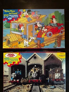 1990er JAYMAR Puzzle 100 Teile Thomas The Tank Engine & Mickey mit Freunden KOMPLETT - Bild 1 von 12