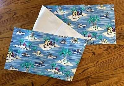 Vineyard Vines Beach Theme Table Runner 14" x 72"  Island Nautical - Image 1 of 4