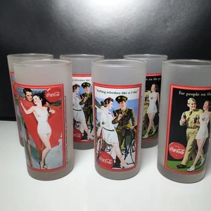 6 x Coca Cola Gläser Nostalgie Retro 3 verschiedene Designs Paare 500 ML in OVP - Bild 1 von 6