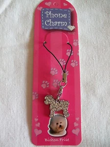 BIJOU pour portable - Motif chien BICHON FRISE strass - Imagen 1 de 1