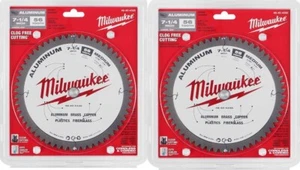 2 HOJAS DE SIERRA CIRCULARES MILWAUKEE 7-1/4 ALUMINIO CORTE METAL 56T 48-40-4335 - Imagen 1 de 5