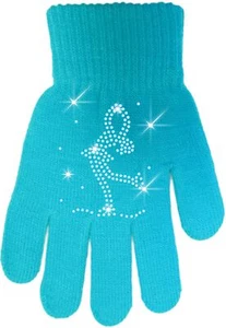 ChloeNoel Ice Skating Gloves - GV22 (Mini Lay-Back Skater Crystals) - Picture 1 of 12