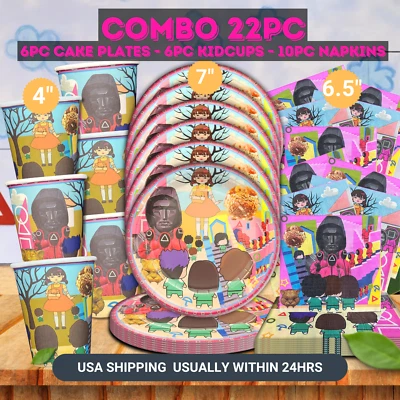 JEWELESPARTYZ SQUID GAMES TABLEWARE PARTY SUPPLIES BIRTHDAY DECORATION BALLOON banner theme