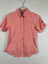 Columbia Small S Fishing Shirt Coral Sports Wear Hiking Outdoor Button Down