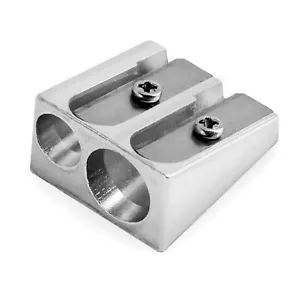 OMG Double Hole Metal Pencil Sharpener - Silver - Picture 1 of 1