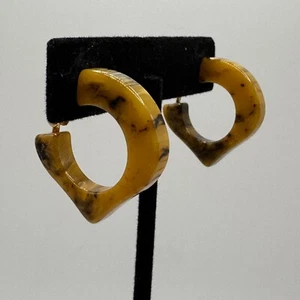 Vintage Bakelite Rotten Banana Clip On Earrings - Picture 1 of 6
