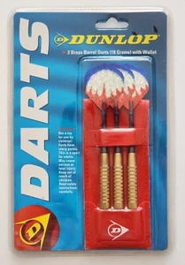 Dunlop Darts - Set of 3 Brass Barrel Darts (18 GRAMS) with Wallet #5-624 - NEW! - Picture 1 of 3