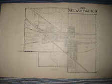 LARGE ANTIQUE 1912 NEW WASHINGTON TEXAS LYKENS TOWNSHIP CRAWFORD COUNTY OHIO MAP