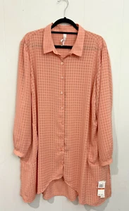 NEU MIT ETIKETT $ 89 Damen 3X Melissa McCarthy Seven 7 pfirsichfarbene Tunika Bluse Taschen - Bild 1 von 8