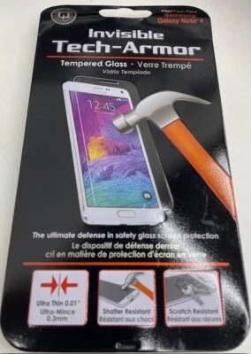 QMADIX Invisible Tech-Armor Tempered GLASS Screen for Samsung Galaxy Note 4 - Image 1 of 4