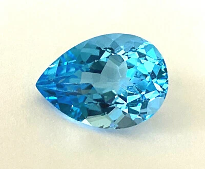 EGL USA Gem ID Card Natural Topaz 15.20ct Blue Pear Shape Appraisal Value $365  - Image 1 of 4